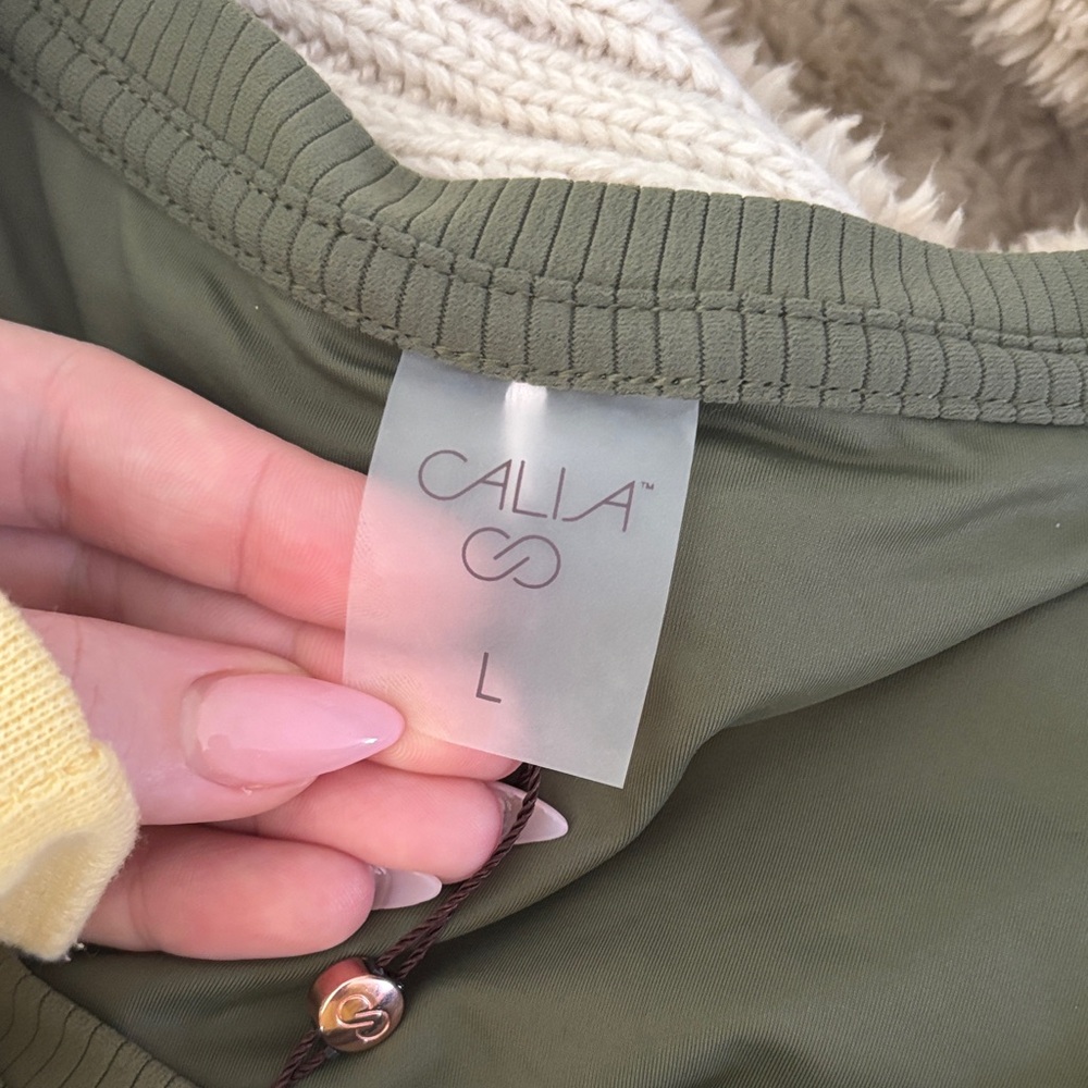 Olive Long Sleeve Ribbed Top - Picture 2 of 3